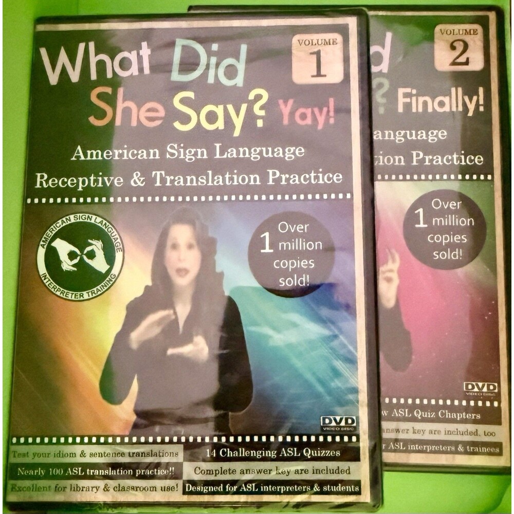 American Sign Language What Did She Say Vol. 1 &2 (DVD, Sealed